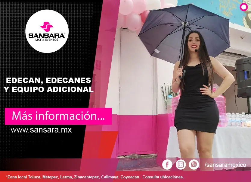 Edecanes-Edecan- Toluca-Metepec-Lerma-Calimaya-Atlacomulco-Ixtapan-y-materiales-adicionales-bocina-carpa-skydancer